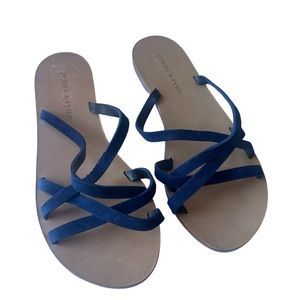 Jenni Kayne Strappy Suede Slip on Sandal Navy New size 37
